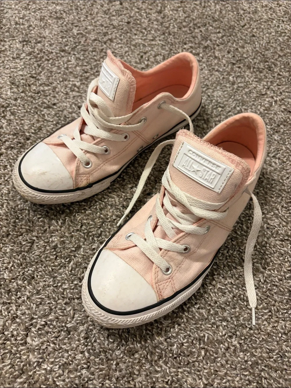 Converse Kids Pastel Pink Low Top Canvas Sneakers